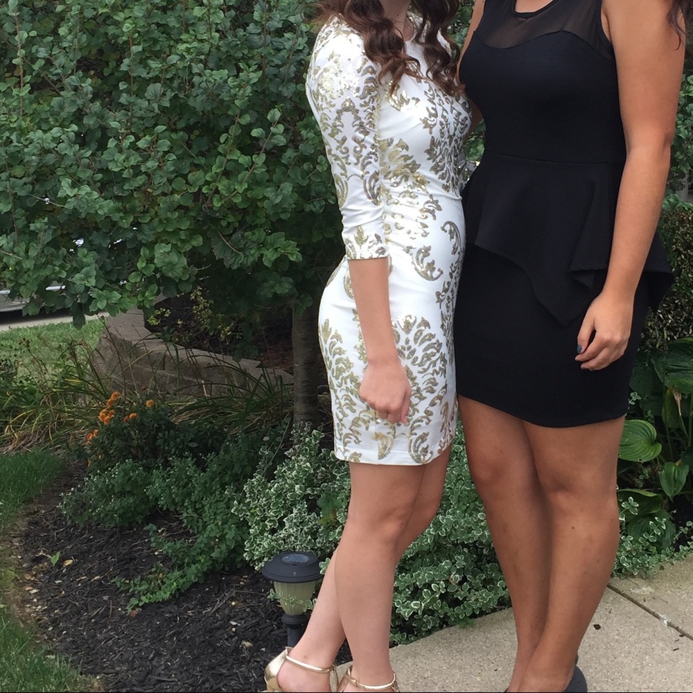 Gold and White Dress